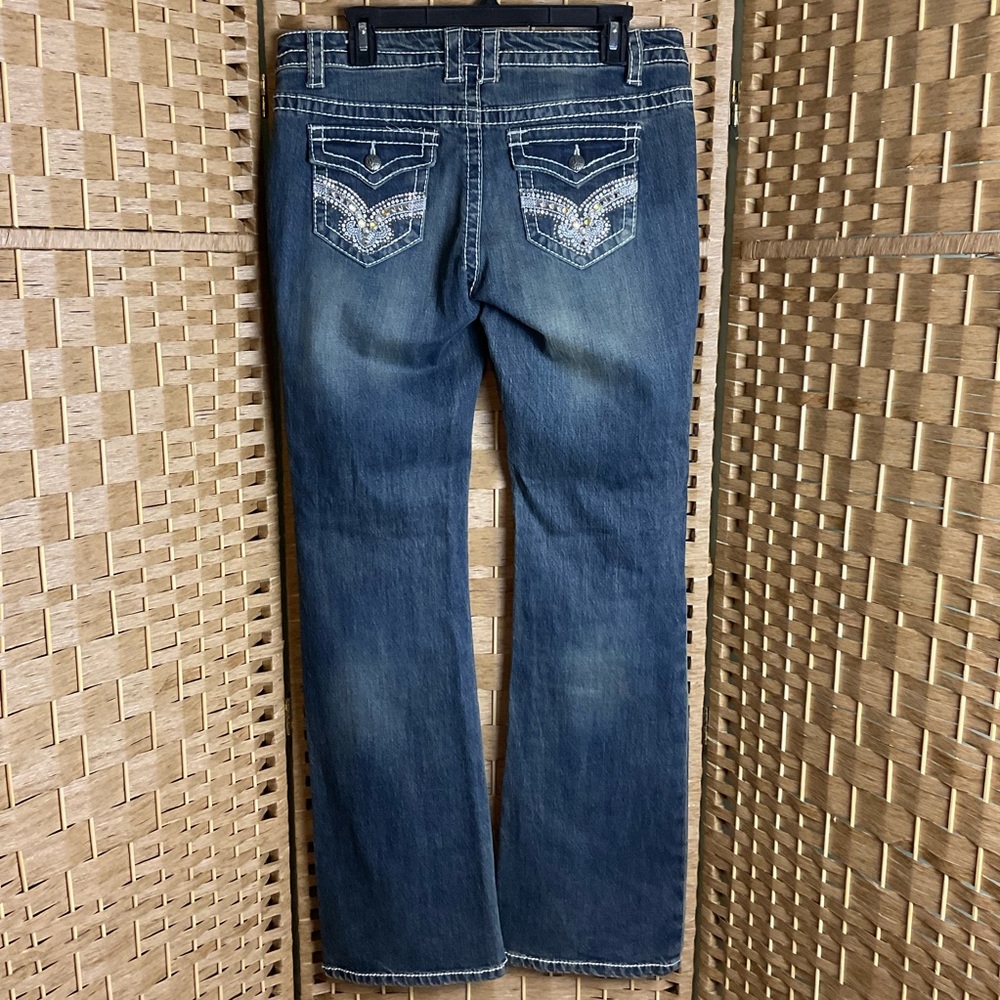 Cello Bootcut Jeans Flap Pockets Embellished Size 14
